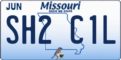 MO license plate SH2C1L