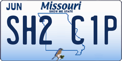 MO license plate SH2C1P
