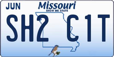 MO license plate SH2C1T