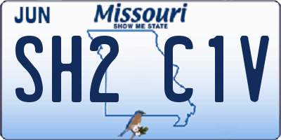 MO license plate SH2C1V