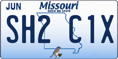 MO license plate SH2C1X