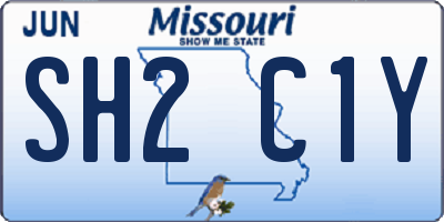 MO license plate SH2C1Y