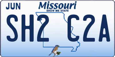 MO license plate SH2C2A