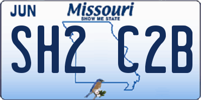 MO license plate SH2C2B