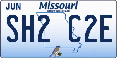 MO license plate SH2C2E
