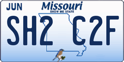 MO license plate SH2C2F