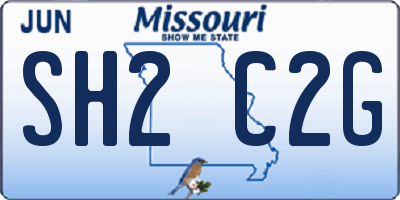 MO license plate SH2C2G