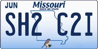 MO license plate SH2C2I