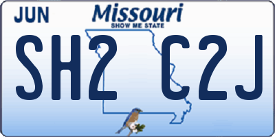 MO license plate SH2C2J