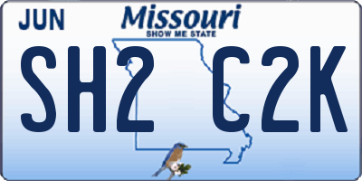 MO license plate SH2C2K