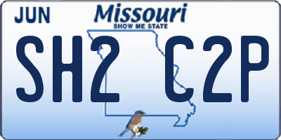 MO license plate SH2C2P