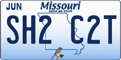 MO license plate SH2C2T