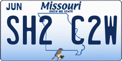 MO license plate SH2C2W