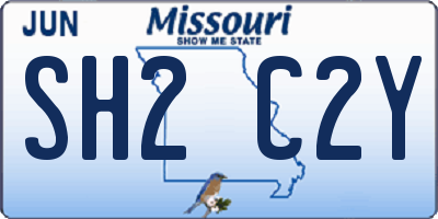 MO license plate SH2C2Y