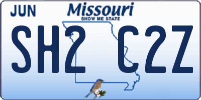 MO license plate SH2C2Z