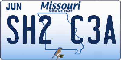 MO license plate SH2C3A
