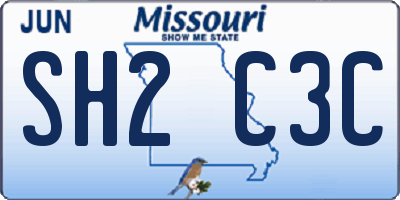 MO license plate SH2C3C