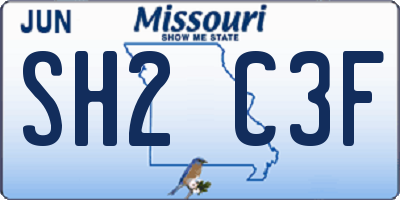 MO license plate SH2C3F
