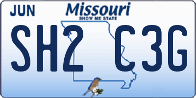 MO license plate SH2C3G