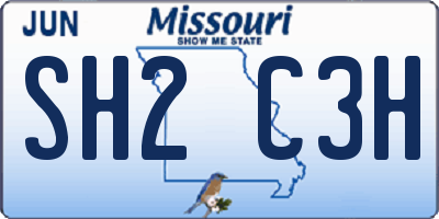 MO license plate SH2C3H