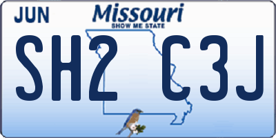 MO license plate SH2C3J