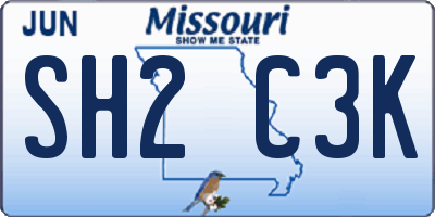 MO license plate SH2C3K