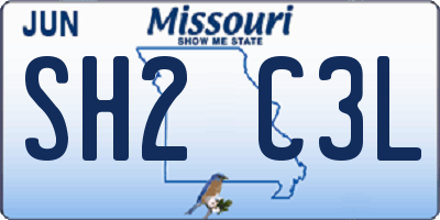 MO license plate SH2C3L