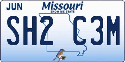 MO license plate SH2C3M