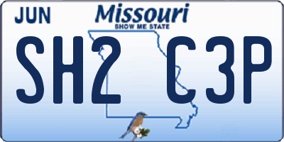 MO license plate SH2C3P