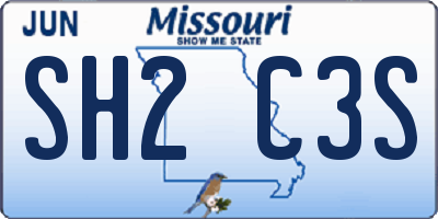 MO license plate SH2C3S