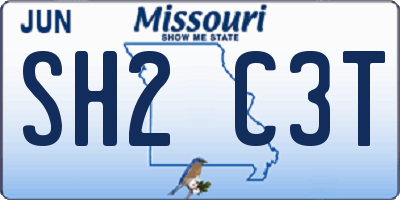 MO license plate SH2C3T