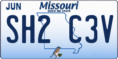 MO license plate SH2C3V