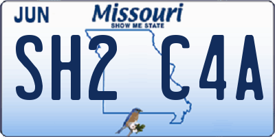 MO license plate SH2C4A
