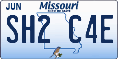 MO license plate SH2C4E