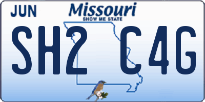 MO license plate SH2C4G