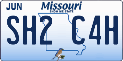 MO license plate SH2C4H
