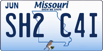 MO license plate SH2C4I