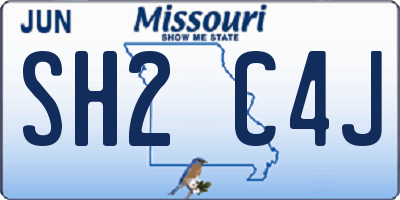 MO license plate SH2C4J