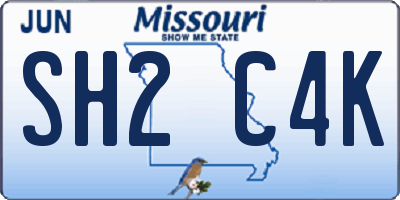 MO license plate SH2C4K