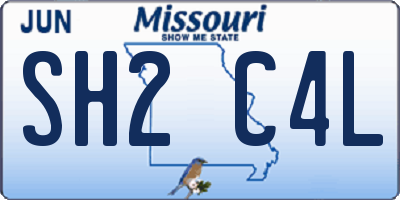 MO license plate SH2C4L