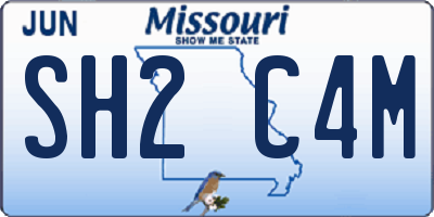 MO license plate SH2C4M