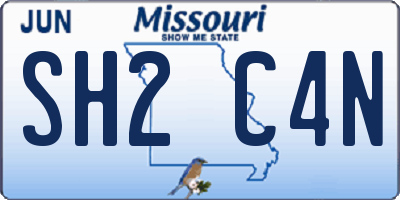 MO license plate SH2C4N