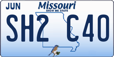 MO license plate SH2C4O
