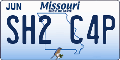 MO license plate SH2C4P