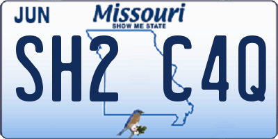 MO license plate SH2C4Q