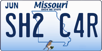 MO license plate SH2C4R