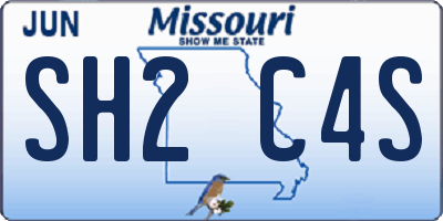 MO license plate SH2C4S
