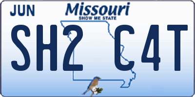 MO license plate SH2C4T