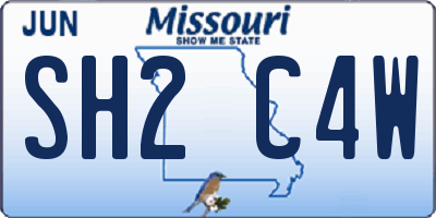 MO license plate SH2C4W