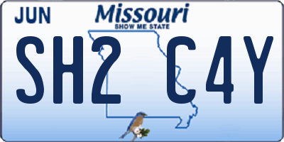 MO license plate SH2C4Y
